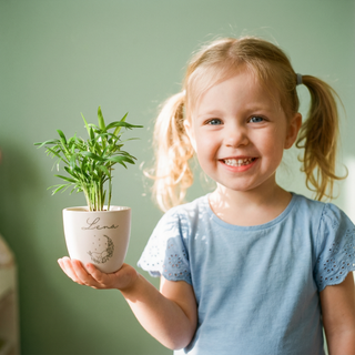 Mini Palm - personalisierter Blumentopf zur Geburt