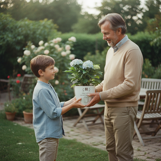 personalisierter Blumentopf Geburtstag „Glossy White“