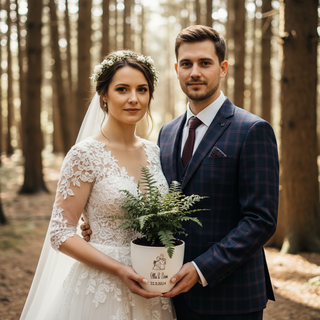 Hochzeitsgeschenk - Blumentopf graviert - Ja, ich will