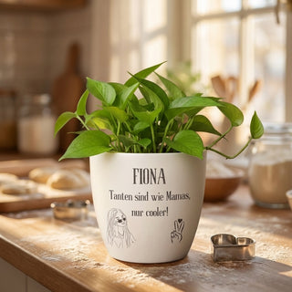 Familiengeschenk - Blumentopf graviert - Tanten sind wie Mamas, nur cooler