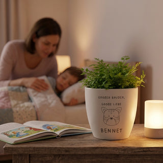 Besonderes Geschenk - Blumentopf graviert - Großer Bruder