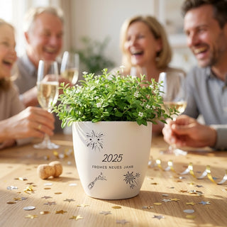 Besonderes Geschenk - Blumentopf graviert - Frohes Neues
