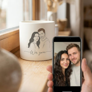 Selfie aufnehmen und als Linienzeichnung gravieren lassen – Foto und Gravur im Vergleich