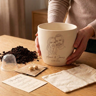 Selfie-Topf – dein Foto als One-Line-Art graviert