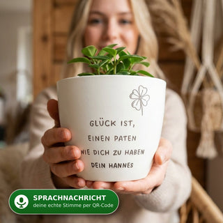 Sprachtopf mit Stimme – Blumentopf graviert