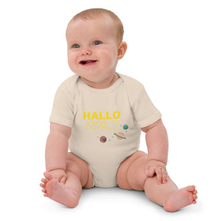 Babybody aus Bio-Baumwolle - Hallo Welt