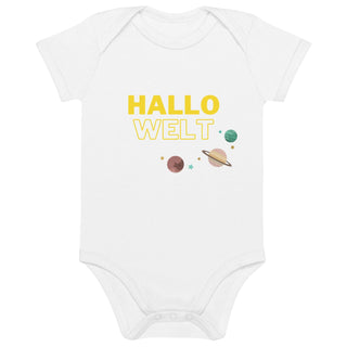 Babybody aus Bio-Baumwolle - Hallo Welt