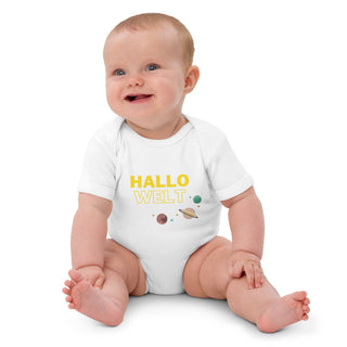 Babybody aus Bio-Baumwolle - Hallo Welt