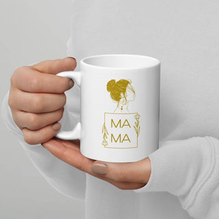 Weiße, glänzende Tasse - Mama