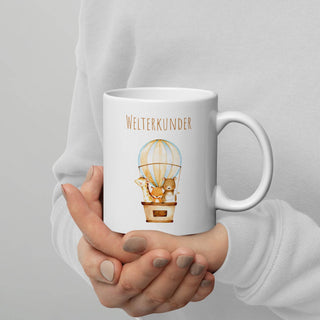 Weiße, glänzende Tasse - Welterkunder