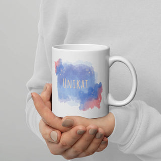 Weiße, glänzende Tasse - Unikat