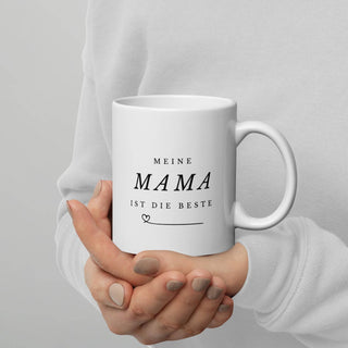 Weiße, glänzende Tasse - Meine Mama ist die beste