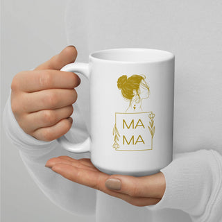 Weiße, glänzende Tasse - Mama