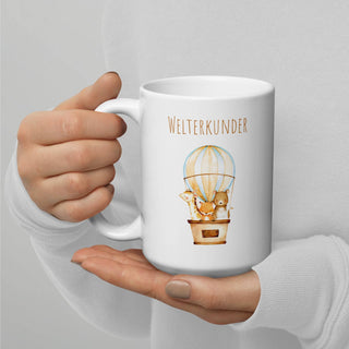 Weiße, glänzende Tasse - Welterkunder