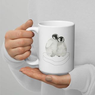 Weiße, glänzende Tasse - Pinguine