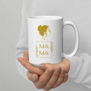 Weiße, glänzende Tasse - Mama