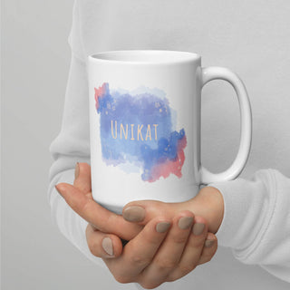 Weiße, glänzende Tasse - Unikat