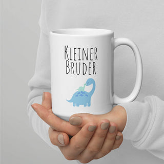 Weiße, glänzende Tasse - Kleiner Bruder