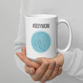 Weiße, glänzende Tasse - #boymom